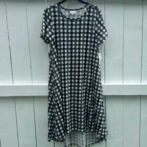 Black and white checker pocketless lularoe Carly dress